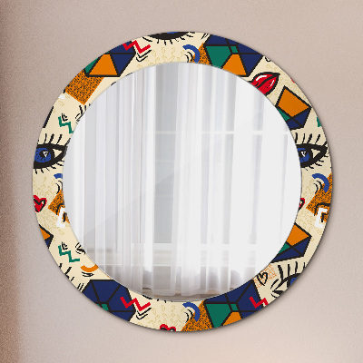 Miroir rond avec décoration Style pop art