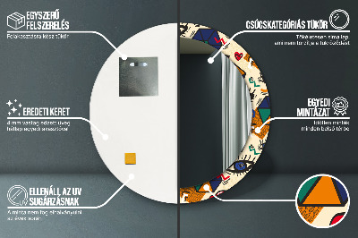 Miroir rond avec décoration Style pop art