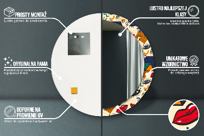 Miroir rond avec décoration Style pop art