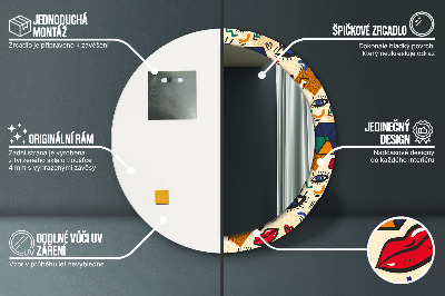 Miroir rond avec décoration Style pop art