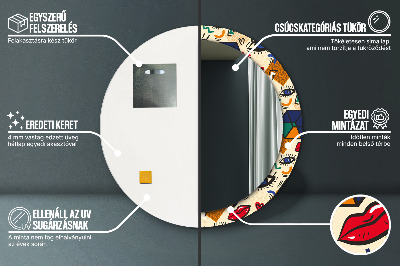 Miroir rond avec décoration Style pop art