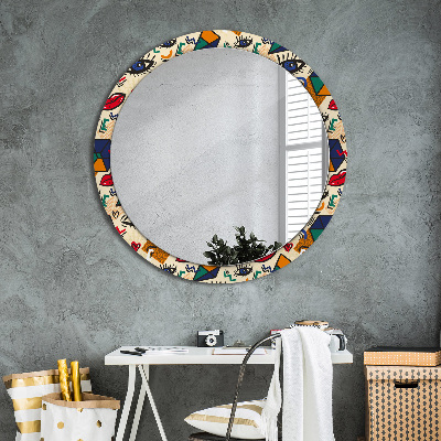 Miroir rond avec décoration Style pop art