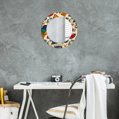 Miroir rond avec décoration Style pop art