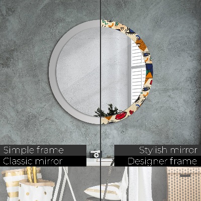 Miroir rond avec décoration Style pop art