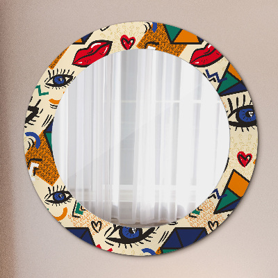 Miroir rond avec décoration Style pop art