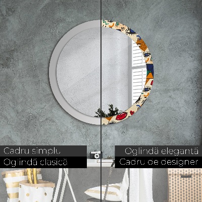 Miroir rond avec décoration Style pop art
