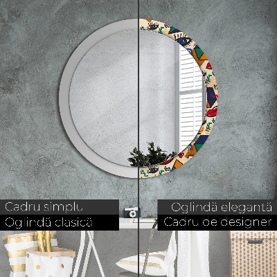 Miroir rond avec décoration Style pop art