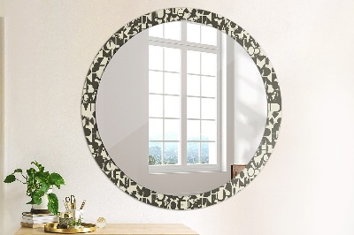 Miroir rond avec décoration Typographie abstraite