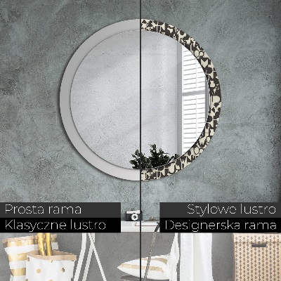Miroir rond avec décoration Typographie abstraite