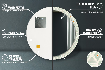 Miroir rond imprimé Motif vintage léger