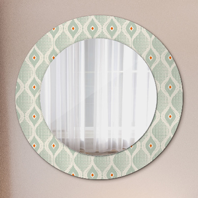 Miroir rond imprimé Motif vintage léger