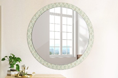 Miroir rond imprimé Motif vintage léger