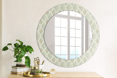 Miroir rond imprimé Motif vintage léger