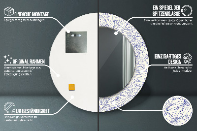 Miroir rond avec décoration Pays de palmiers tropicaux