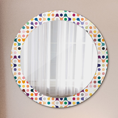 Miroir rond imprimé Multicolore sans couture