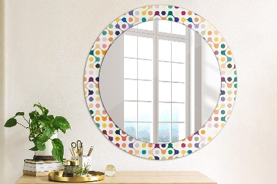 Miroir rond imprimé Multicolore sans couture