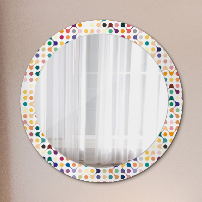 Miroir rond imprimé Multicolore sans couture