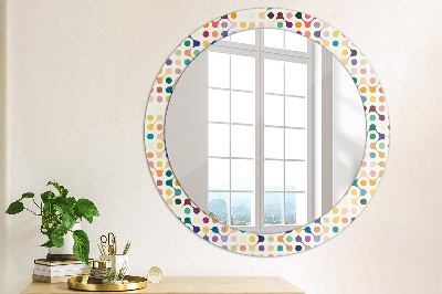 Miroir rond imprimé Multicolore sans couture