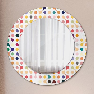 Miroir rond imprimé Multicolore sans couture
