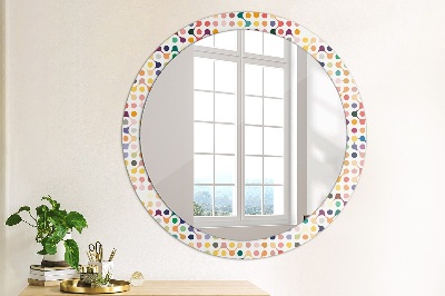 Miroir rond imprimé Multicolore sans couture