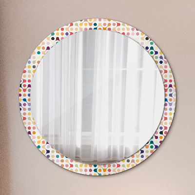 Miroir rond imprimé Multicolore sans couture