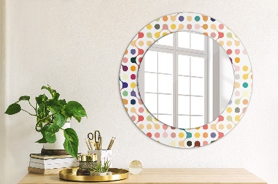 Miroir rond imprimé Multicolore sans couture