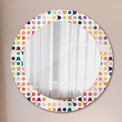Miroir rond imprimé Multicolore sans couture