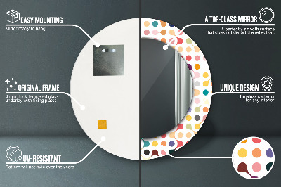 Miroir rond imprimé Multicolore sans couture