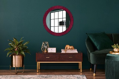 Miroir rond avec décoration À carreaux rouges
