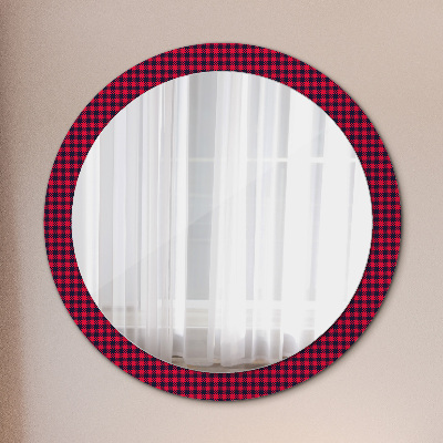 Miroir rond avec décoration À carreaux rouges