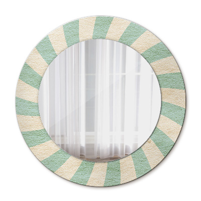 Miroir rond imprimé Motif pastel rétro