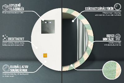 Miroir rond imprimé Motif pastel rétro