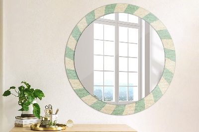 Miroir rond imprimé Motif pastel rétro