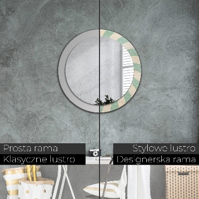 Miroir rond imprimé Motif pastel rétro