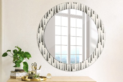 Miroir rond avec décoration Motif à rayures