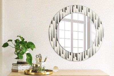 Miroir rond avec décoration Motif à rayures