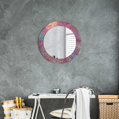 Miroir rond avec décoration Festival des couleurs