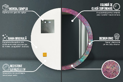 Miroir rond avec décoration Festival des couleurs