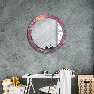 Miroir rond avec décoration Festival des couleurs