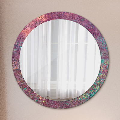 Miroir rond avec décoration Festival des couleurs