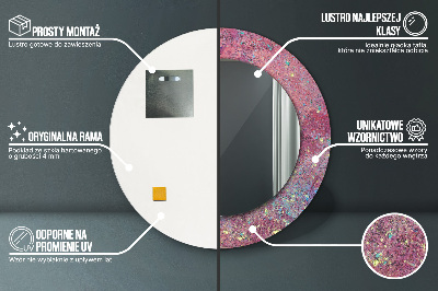 Miroir rond avec décoration Festival des couleurs