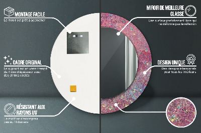 Miroir rond avec décoration Festival des couleurs