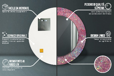 Miroir rond avec décoration Festival des couleurs