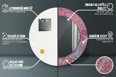 Miroir rond avec décoration Festival des couleurs