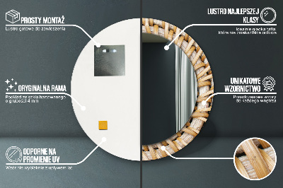 Miroir rond imprimé Tresse naturelle