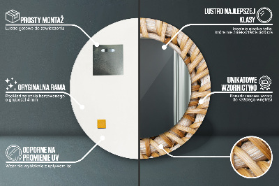 Miroir rond imprimé Tresse naturelle