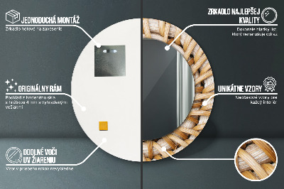 Miroir rond imprimé Tresse naturelle