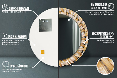 Miroir rond imprimé Tresse naturelle