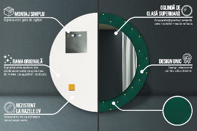Miroir rond avec décoration Modèle de luxe vert