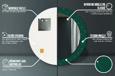 Miroir rond avec décoration Modèle de luxe vert